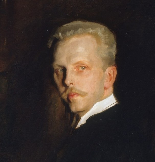 The psychological center of the canvas: a composed, assessing expression rendered with Sargent's characteristic economy , every stroke placed once, never overworked, conveying intelligence and authority simultaneously.