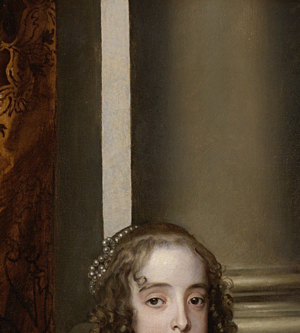 Nine-year-old princess rendered with solemn composure; her youth against the weight of dynastic duty is immediately readable.