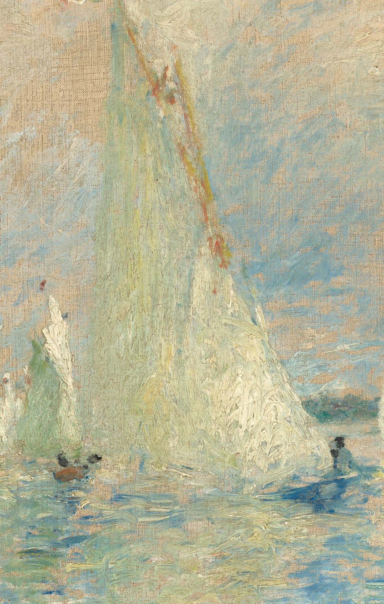 The painter captures the light through the boats' sails.