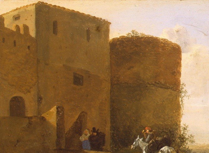 This fortress looks ancient, crumbling over time.