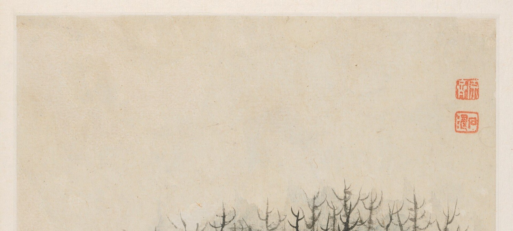 But look closer at the misty sky, rendered with delicate brushwork.