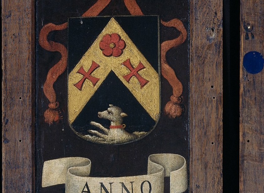 Each shield displays their family lineage and history.