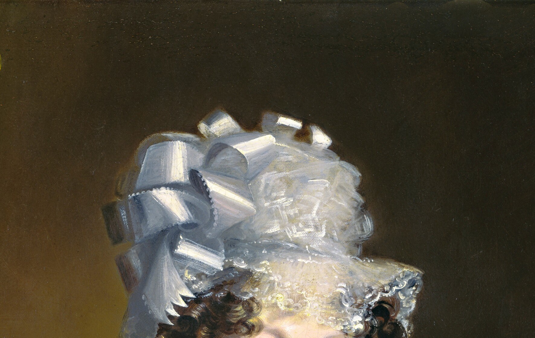 Her period fashion helps date the work to 1825.