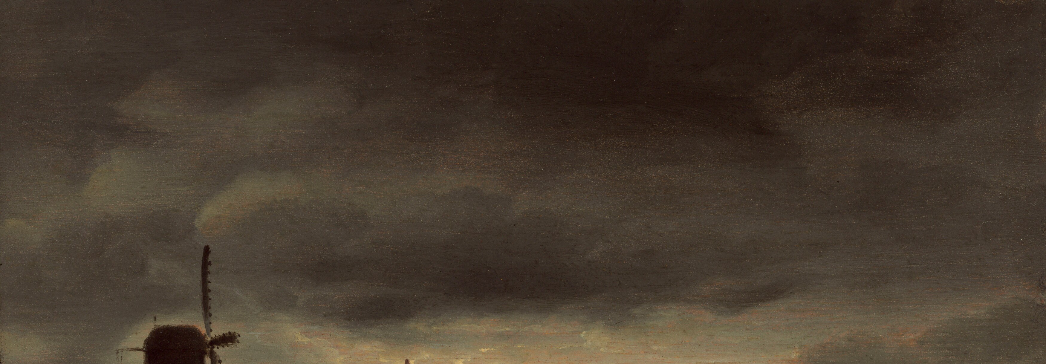 The painter uses strong contrasts of light and shadow.