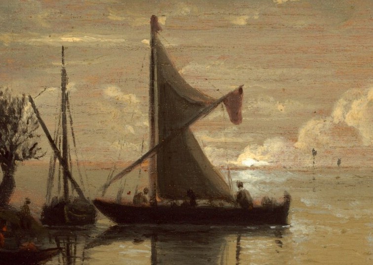 Notice how the light touches the main sailboat's sails.