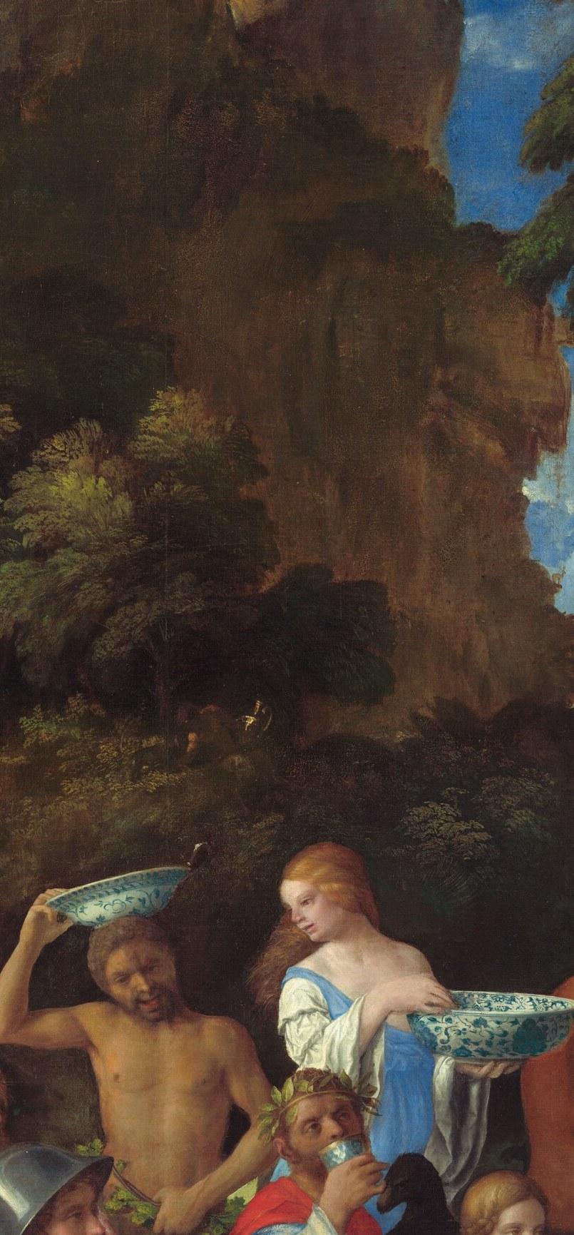 This is Bellini's last painting, finished in 1514 at the end of his life.