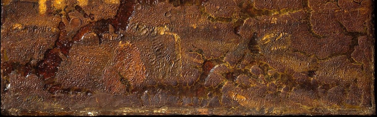 The rough, broken surface adds to the rugged, primal feel of the landscape.