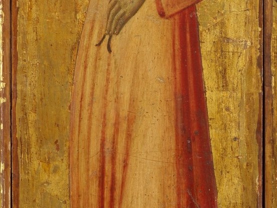 Agatha carries a dish bearing her own severed breasts.