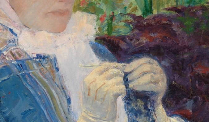 The nominal subject of the title , capturing the repetitive, gendered domestic labor Cassatt elevated to art-worthy activity