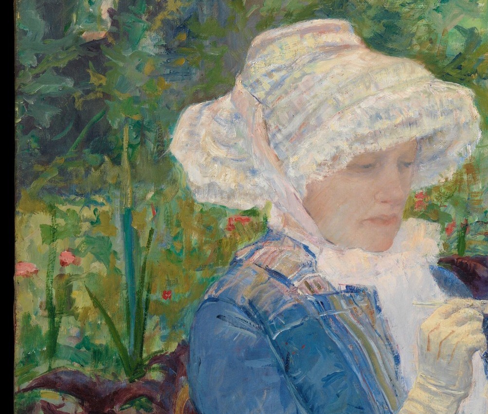 Dense, freely painted vegetation typical of the Marly garden; shows Cassatt's Impressionist brushwork at its most liberated