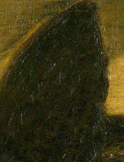 A lone figure clings to the mast, fighting the storm.