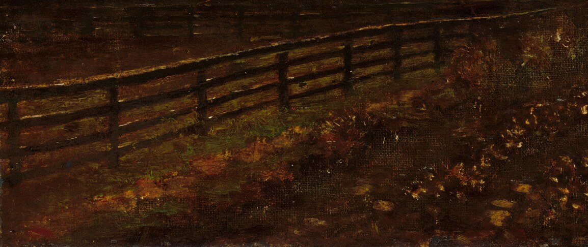 Provides a boundary and leads the eye into the scene, suggesting enclosure.