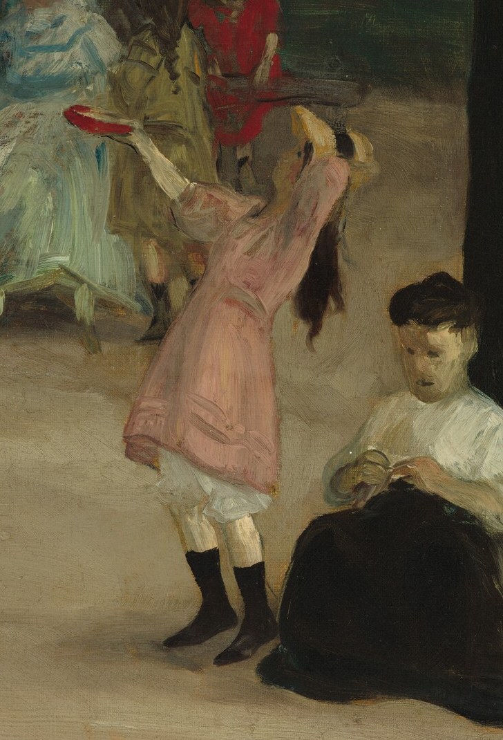 Here, children play in the dappled sunlight.