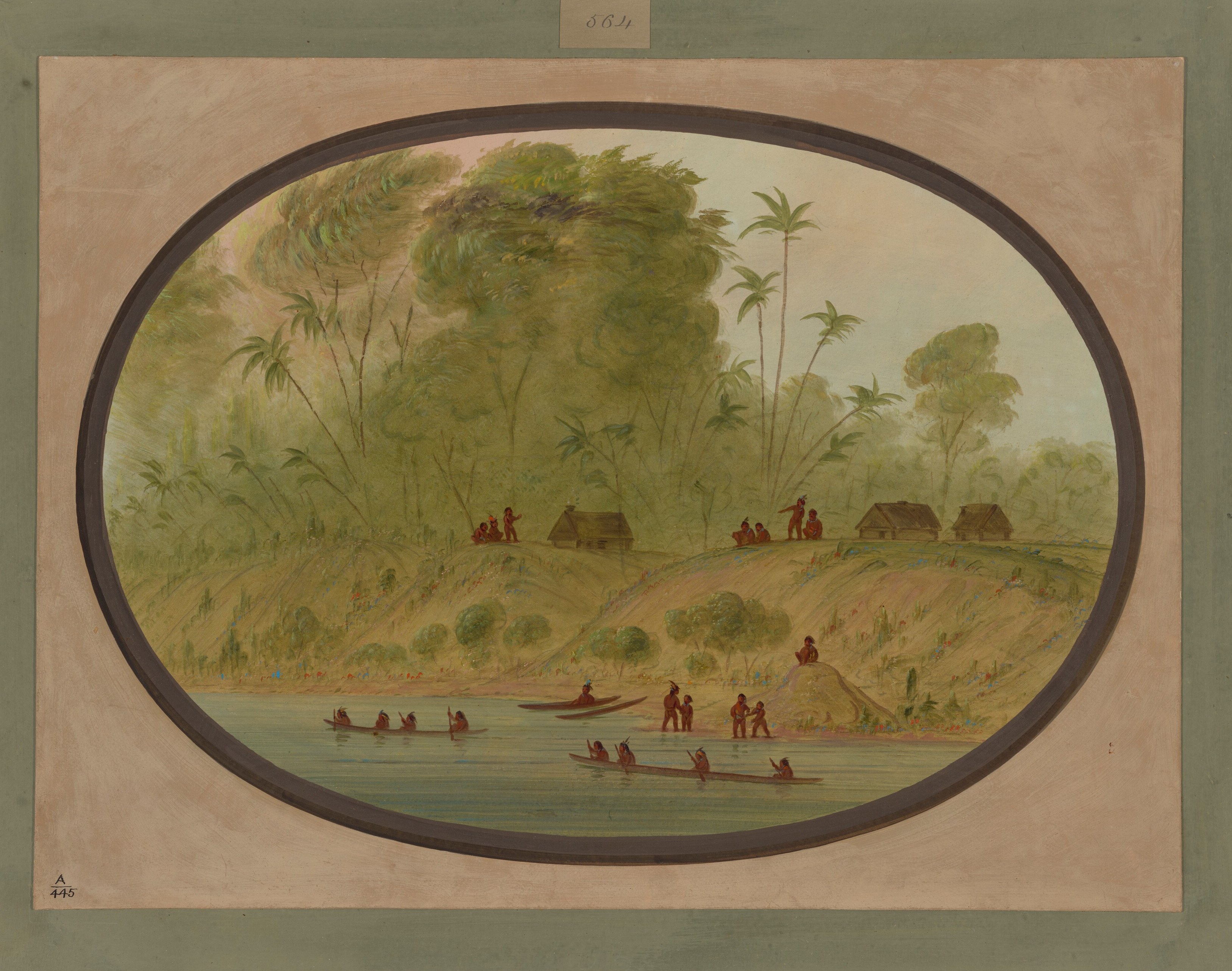 The oval frame tells us this was a field sketch, a portable record.