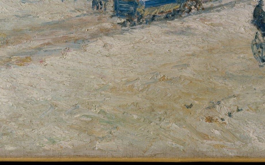 Look how he builds snow with a palette knife.