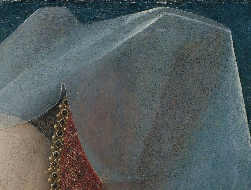 The gold net beneath it is painted with a single-hair brush.