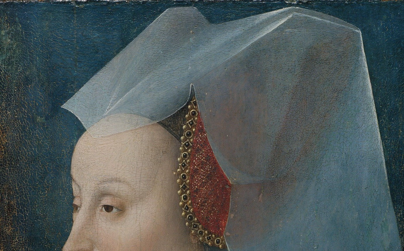 Oil paint. Rendered so thin it reads as actual gauze.