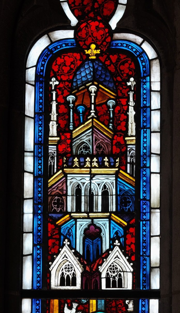 Originally, these panels were part of a larger window in a French church.