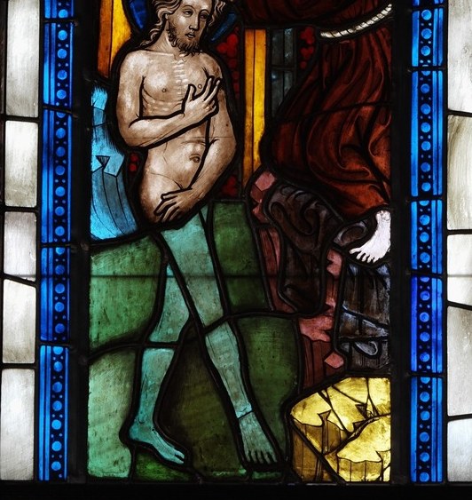 The panels tell the story of Christ's baptism.
