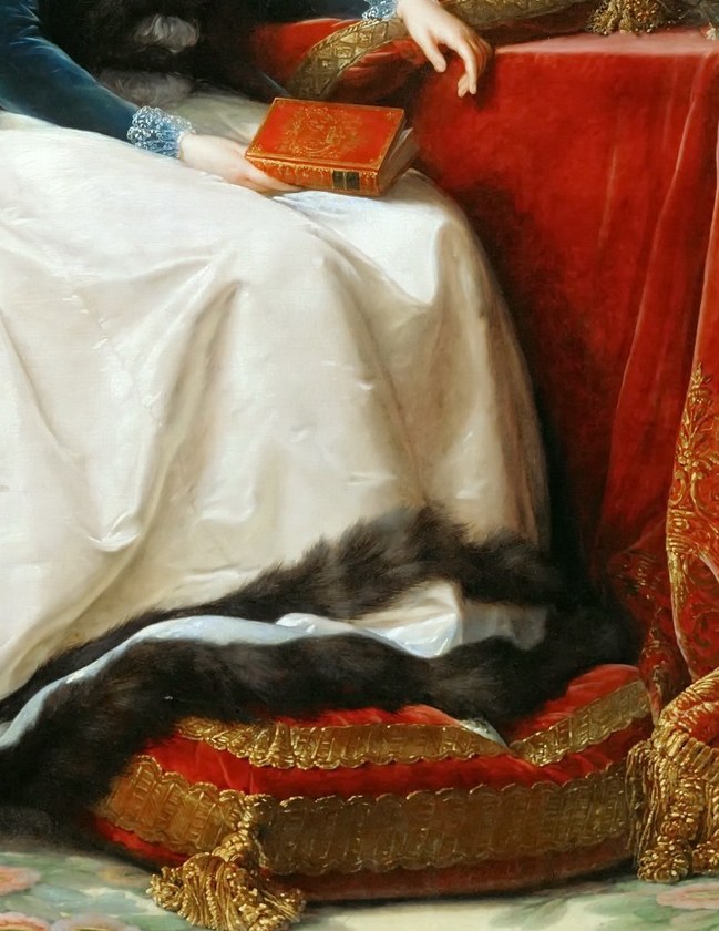 The luminous quality of the silk and its voluminous folds create a sense of elegance and grace.