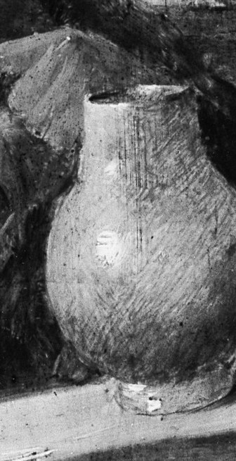 Its simple, rustic form and the subtle play of light and shadow suggest its everyday use.