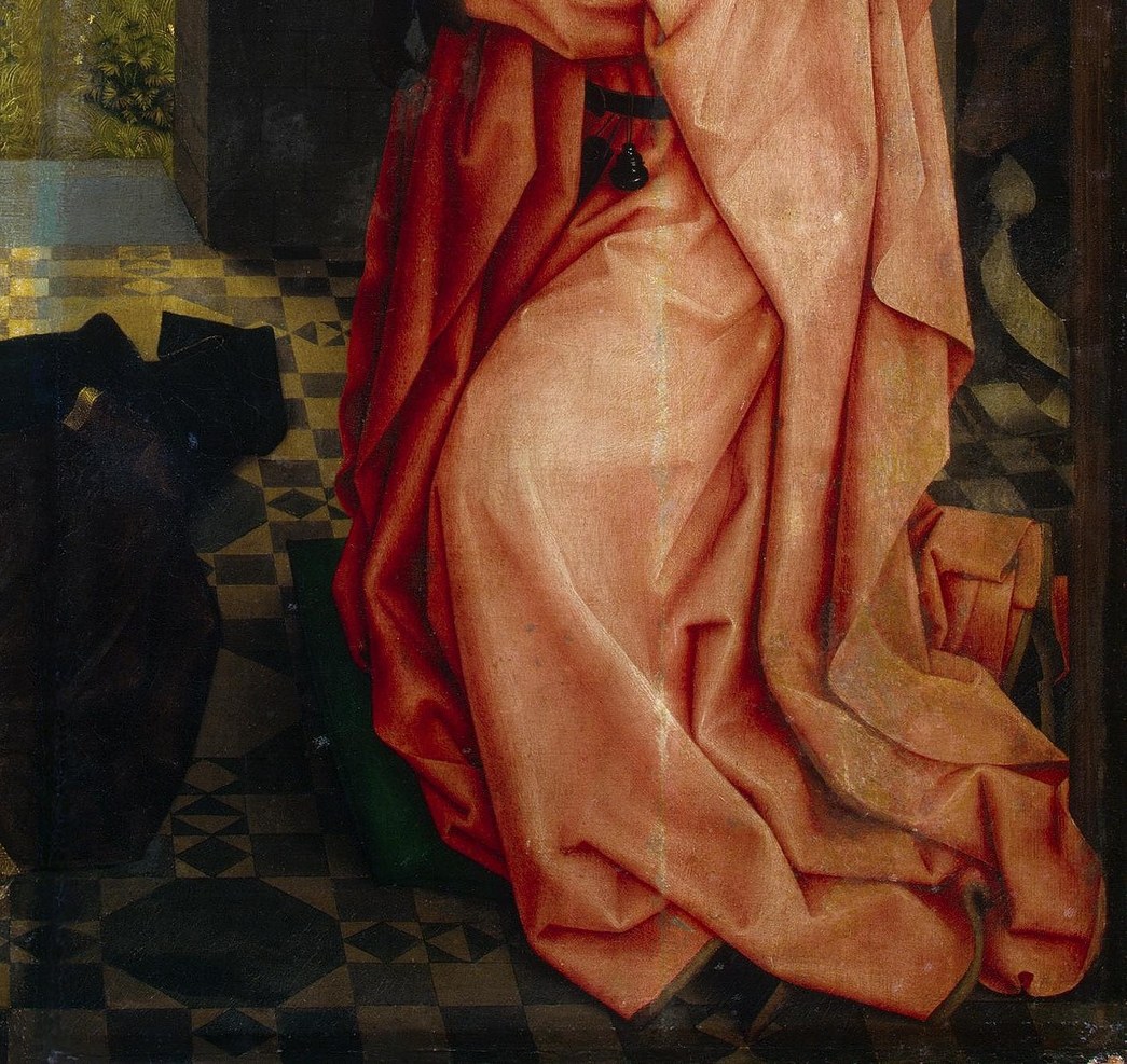 Look at the rich folds of Saint Luke's robe.