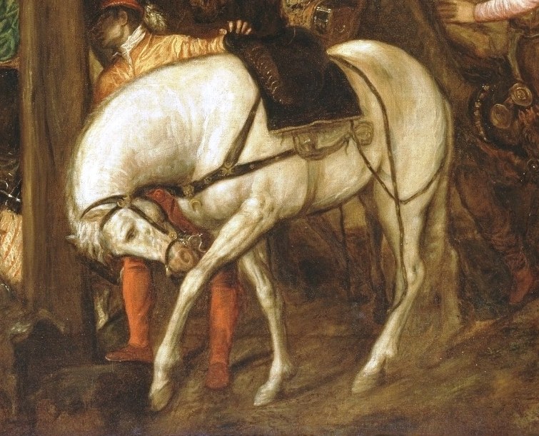 Its powerful presence and detailed musculature showcase Titian's skill in depicting animals.
