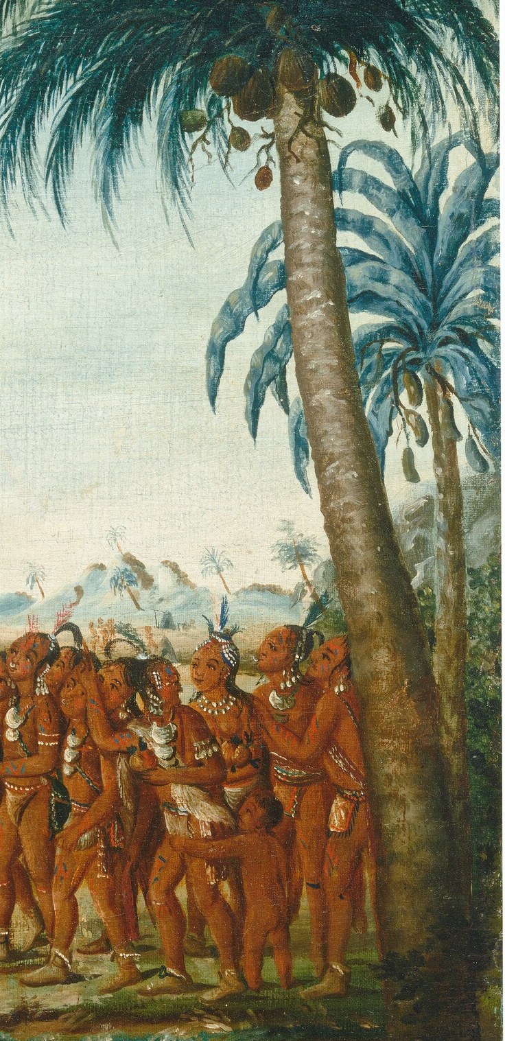 A prominent symbol of the exotic, tropical landscape being discovered.