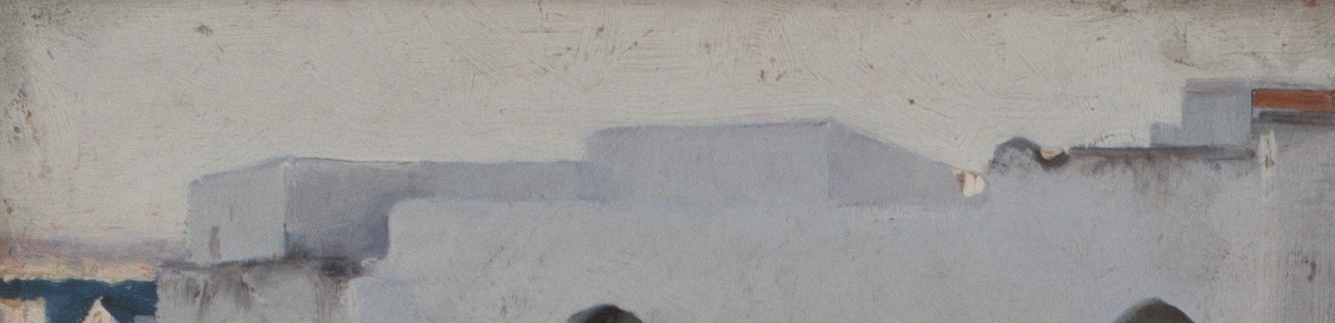 The soft, diffused light suggests an overcast day, contributing to the painting's quiet and contemplative mood.
