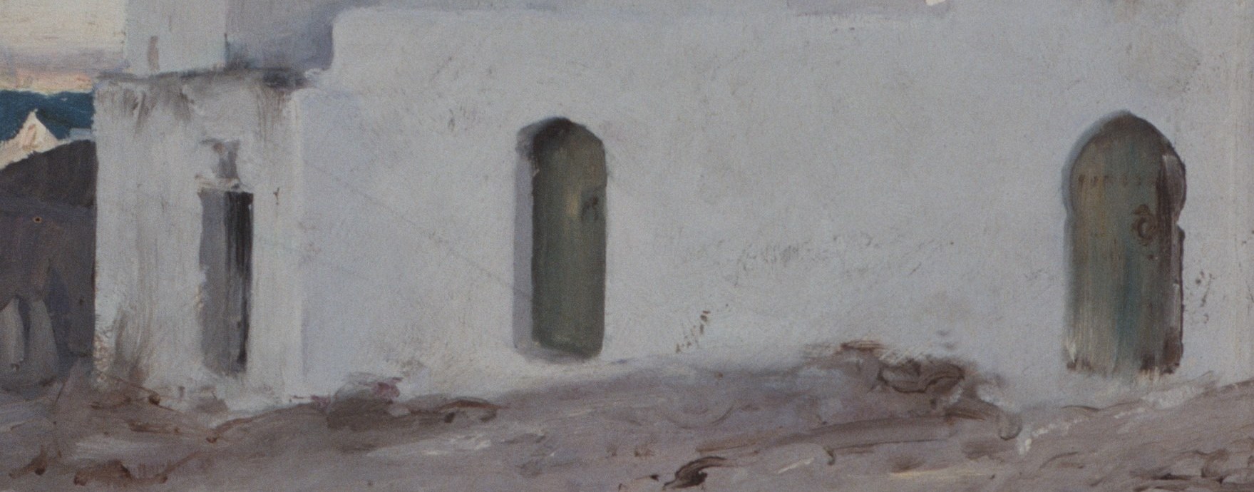 But look closely at the rough, white wall.