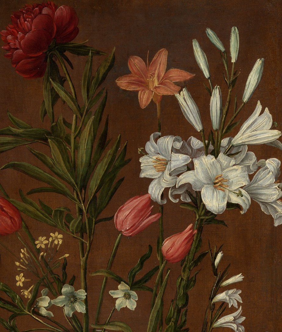 The white lilies are for the Virgin. No surprise there.