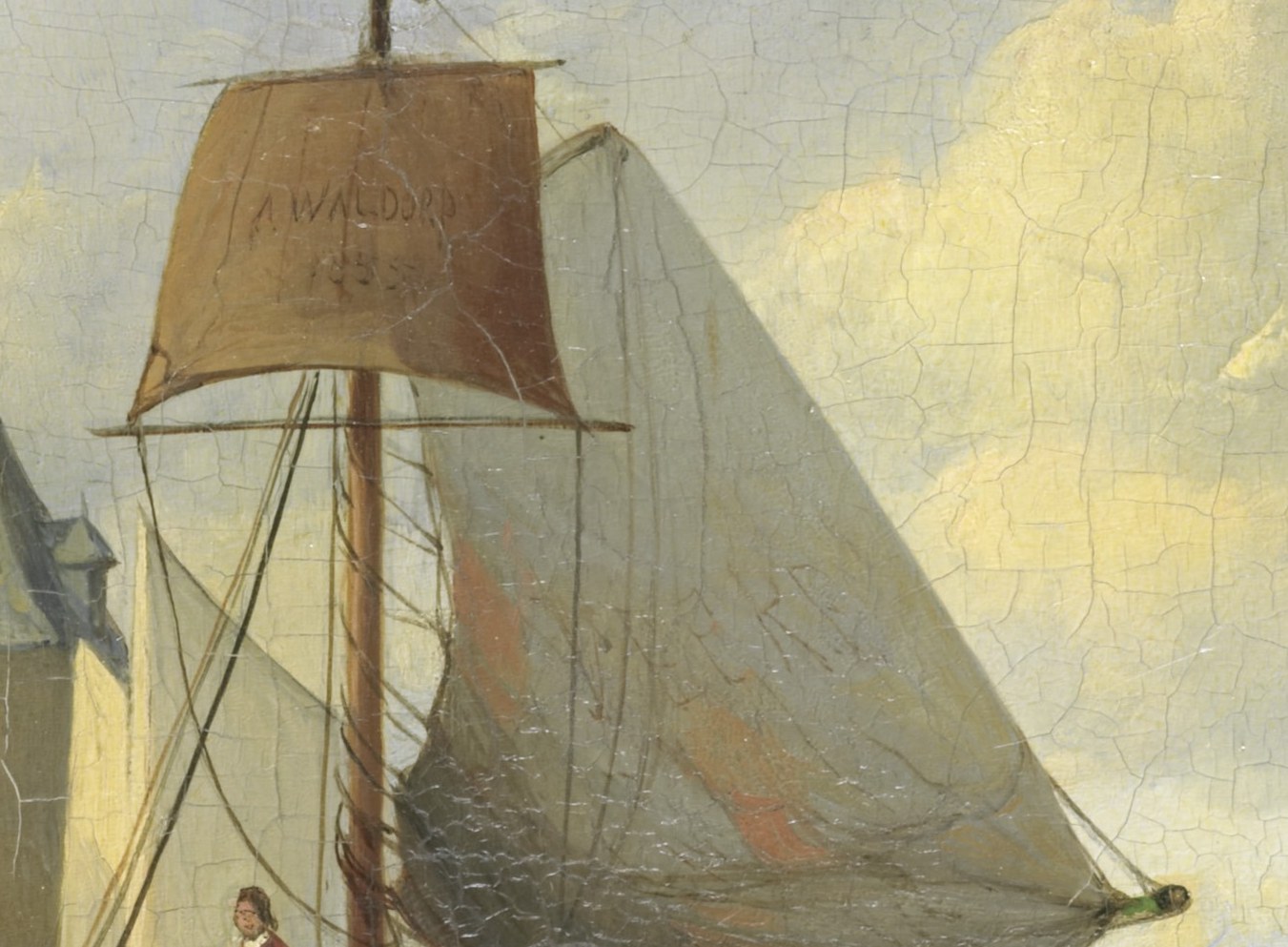 But look closely at the main boat's sail.