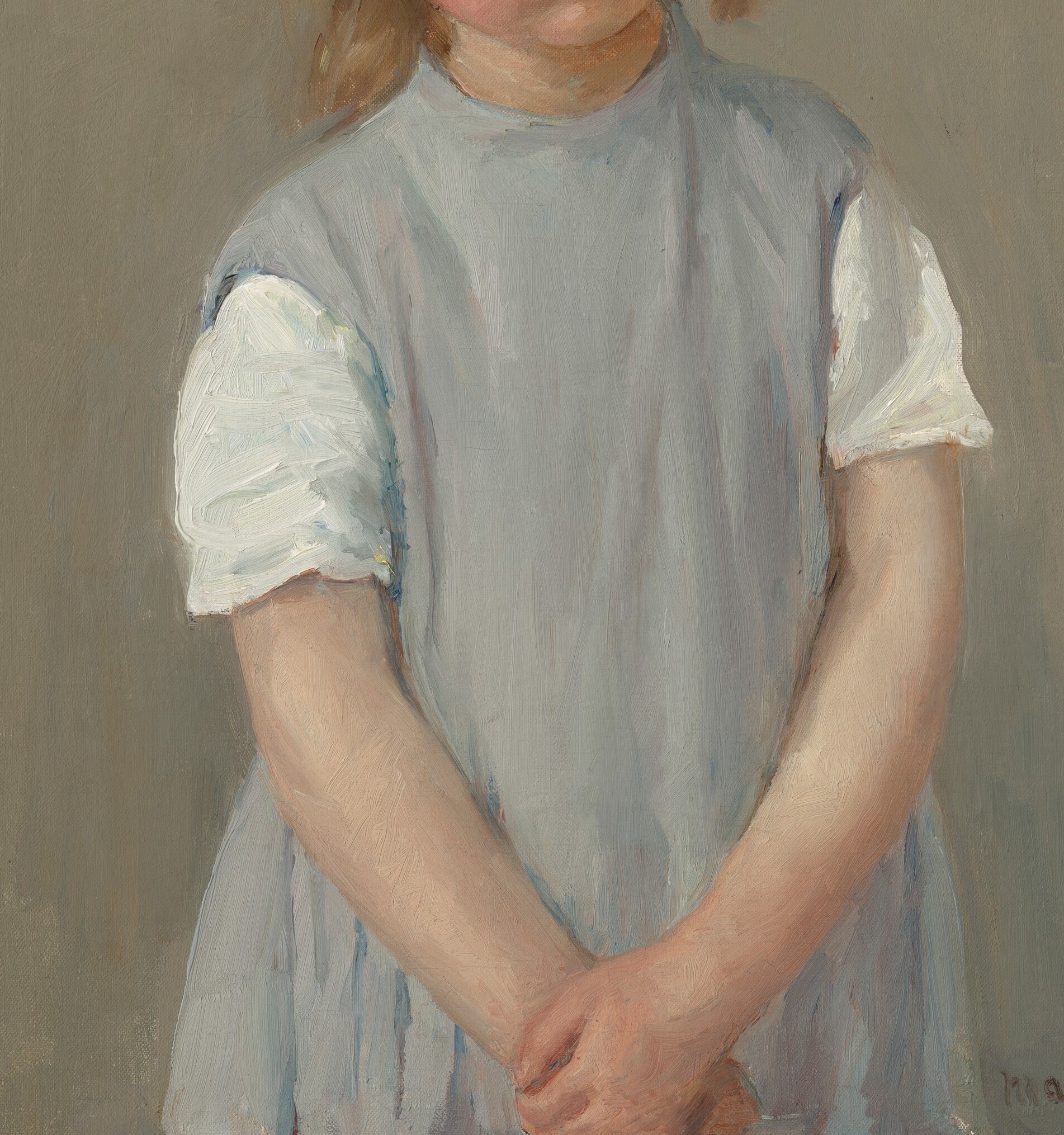 So Cassatt worked fast, broad, visible brushstrokes that don't hide the speed.