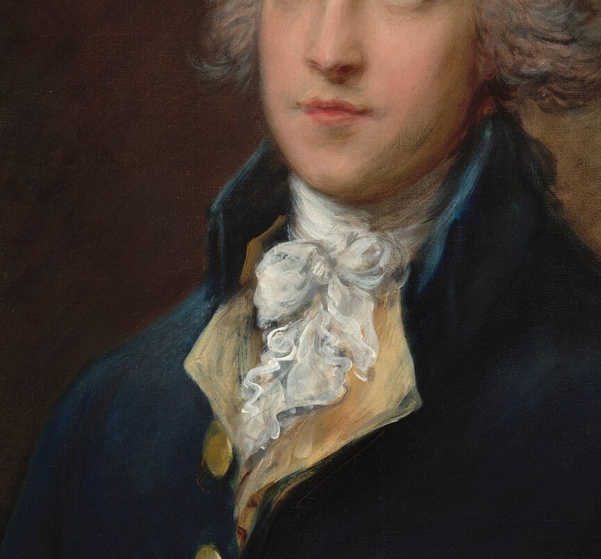 The lace at his throat is painted with a single flicking stroke.