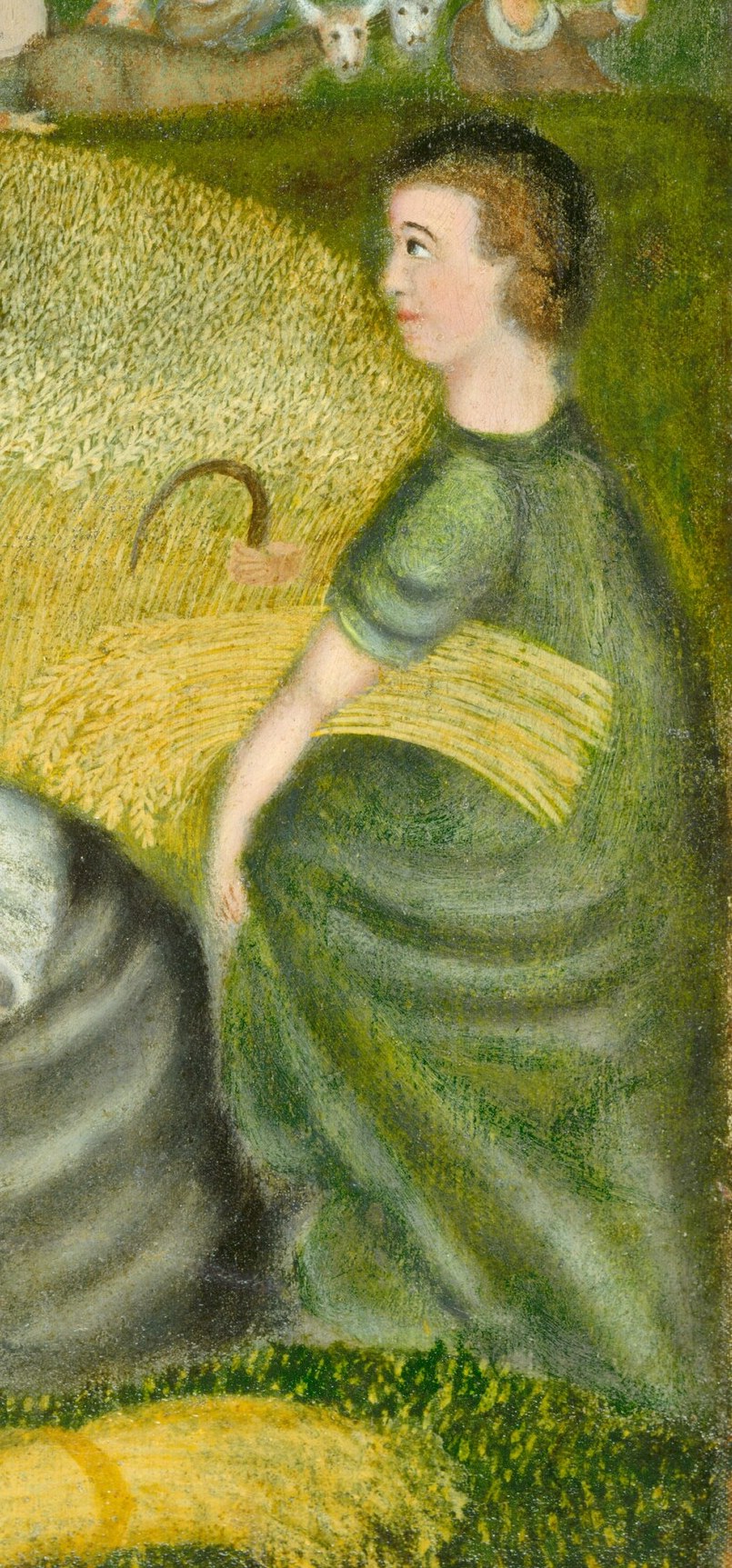 Their determined postures convey the diligence of labor.