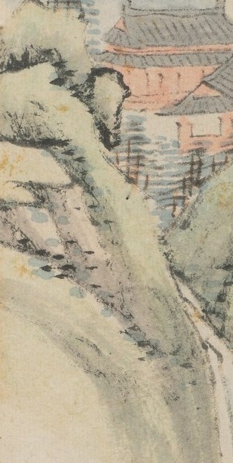 And here, a waterfall carved by the white of the silk.