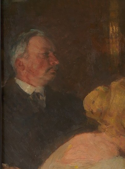 Here, he gathers four important men, including another famous painter.