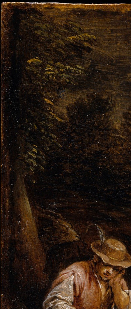 These near-black arboreal masses create the shadowed foreground stage , a theatrical wing that focuses attention inward
