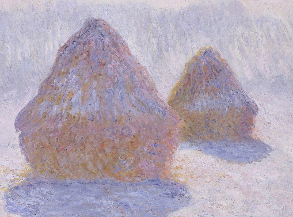 Notice the subtle blues and purples in the snow's shadows.