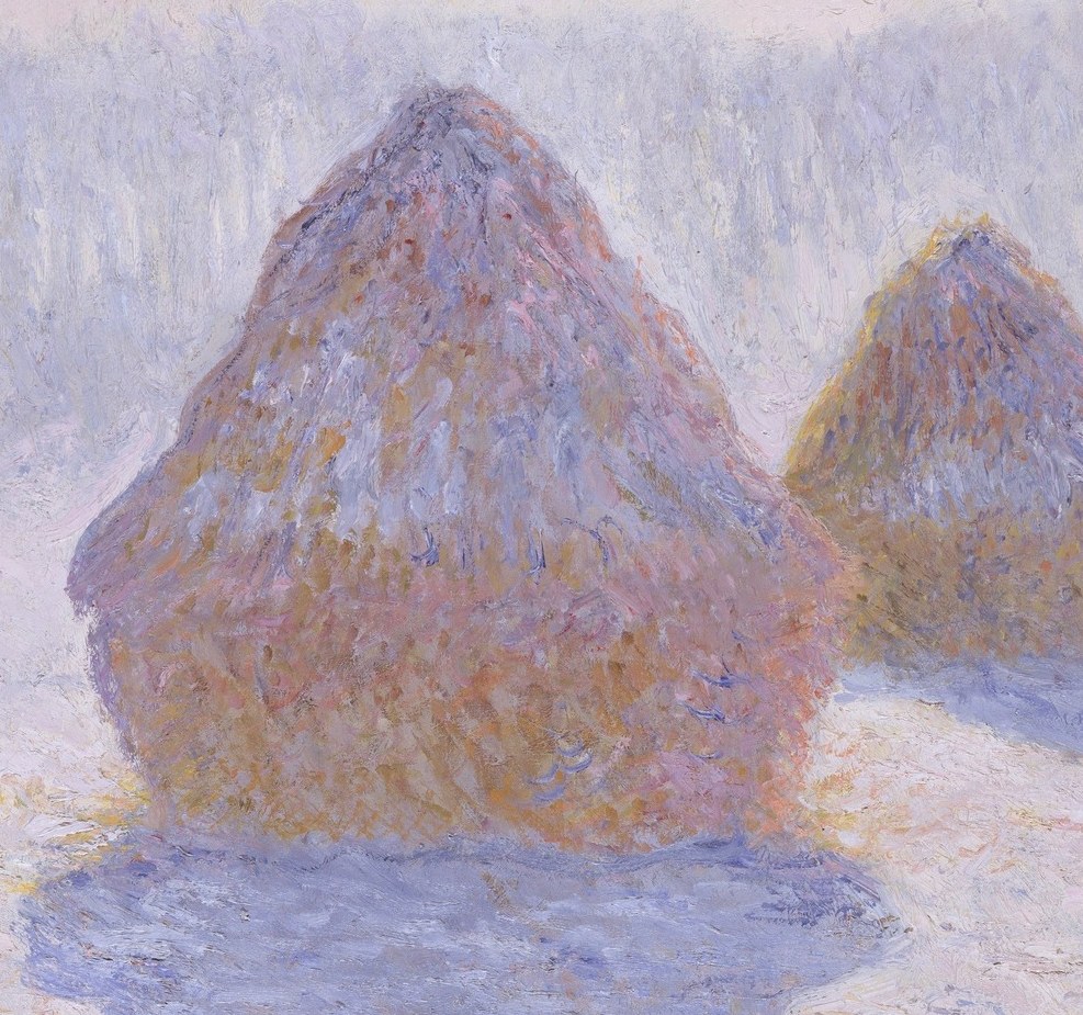 Farmers built haystacks to feed livestock through the snow.