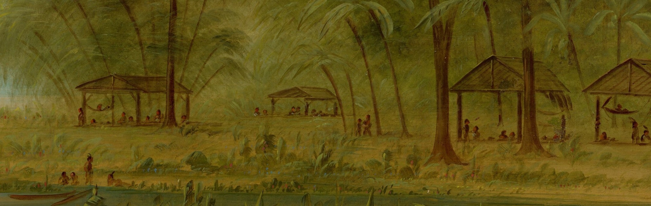 He created this Caribbe village scene after a South American journey.