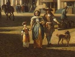 Merchants and townspeople fill the foreground.