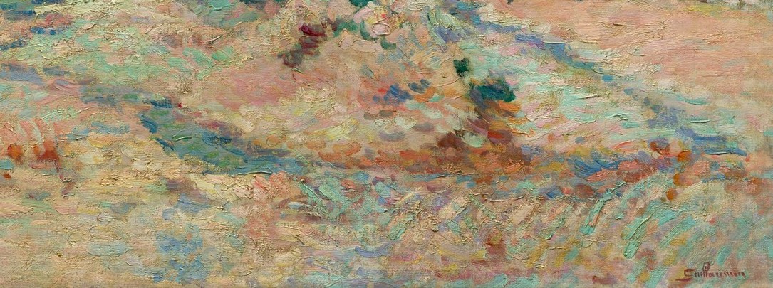 The painter's thick brushwork captures frost.