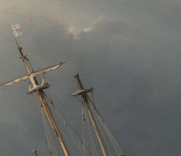 A torn sail shows the storm's brutal damage.
