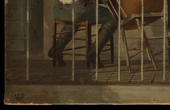 His boots are worn by labor.