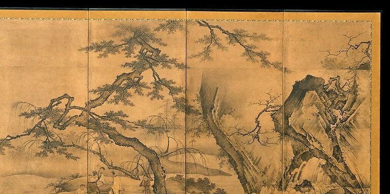 Every brushstroke was a lesson. Students copied these branches exactly.