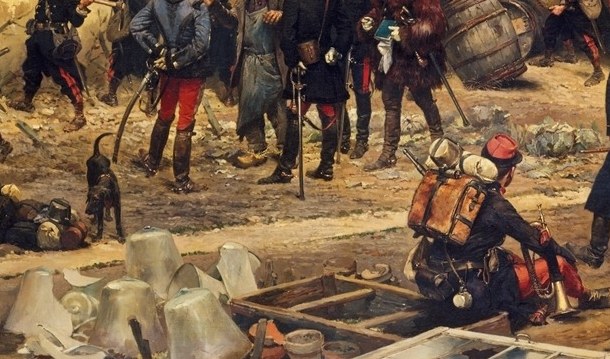 He painted this in 1879, eight years after France lost the war it depicts.