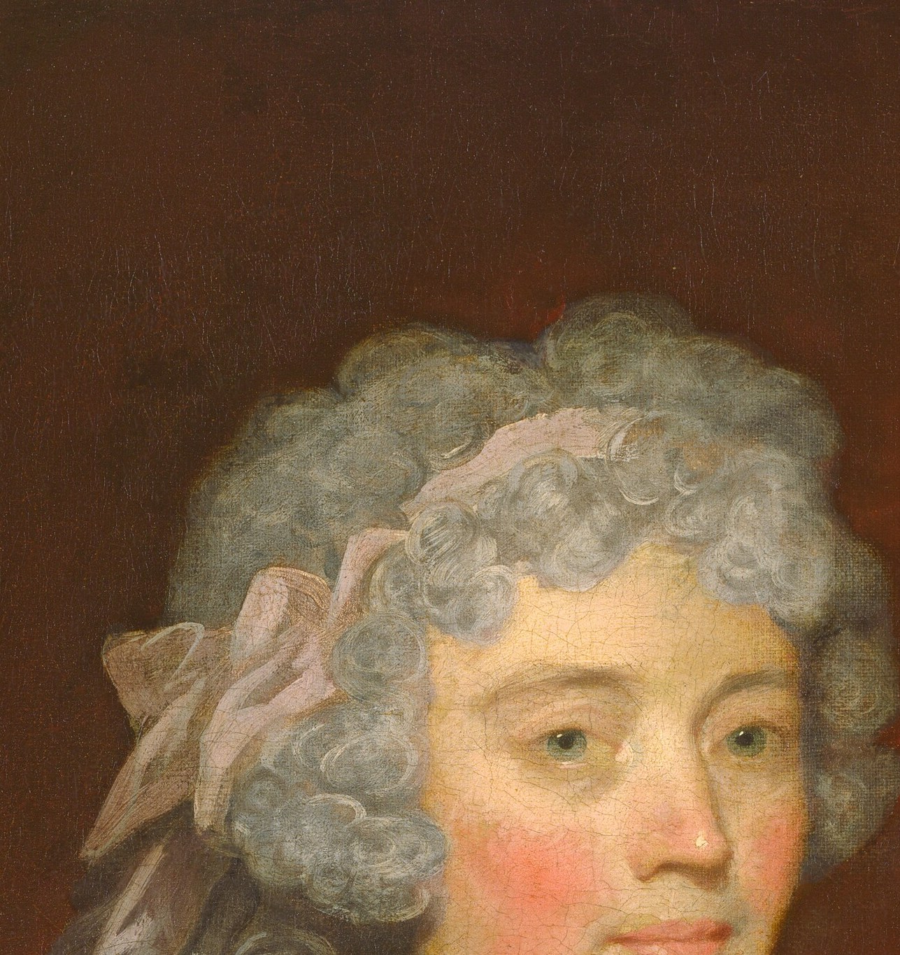 But in this English portrait, none of that seems to touch her.