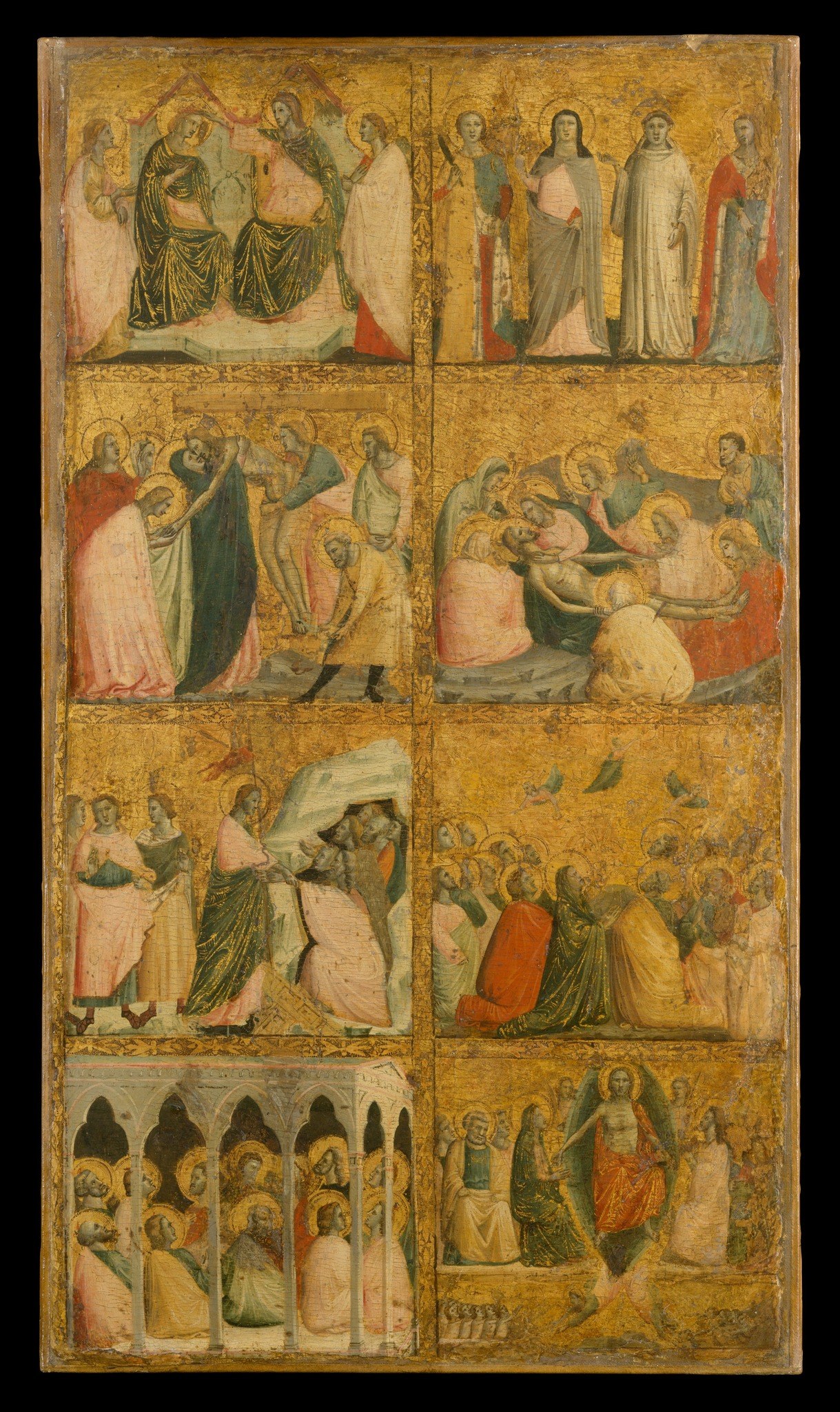 But his work held onto older traditions, like gold leaf.