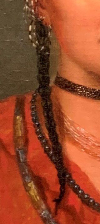 The dark, thick braids frame her face and add a sense of cultural identity.